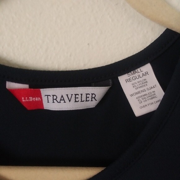 L.L. Bean Traveler Short-Sleeve Dress, Navy Blue, Size Small - Picture 3 of 9